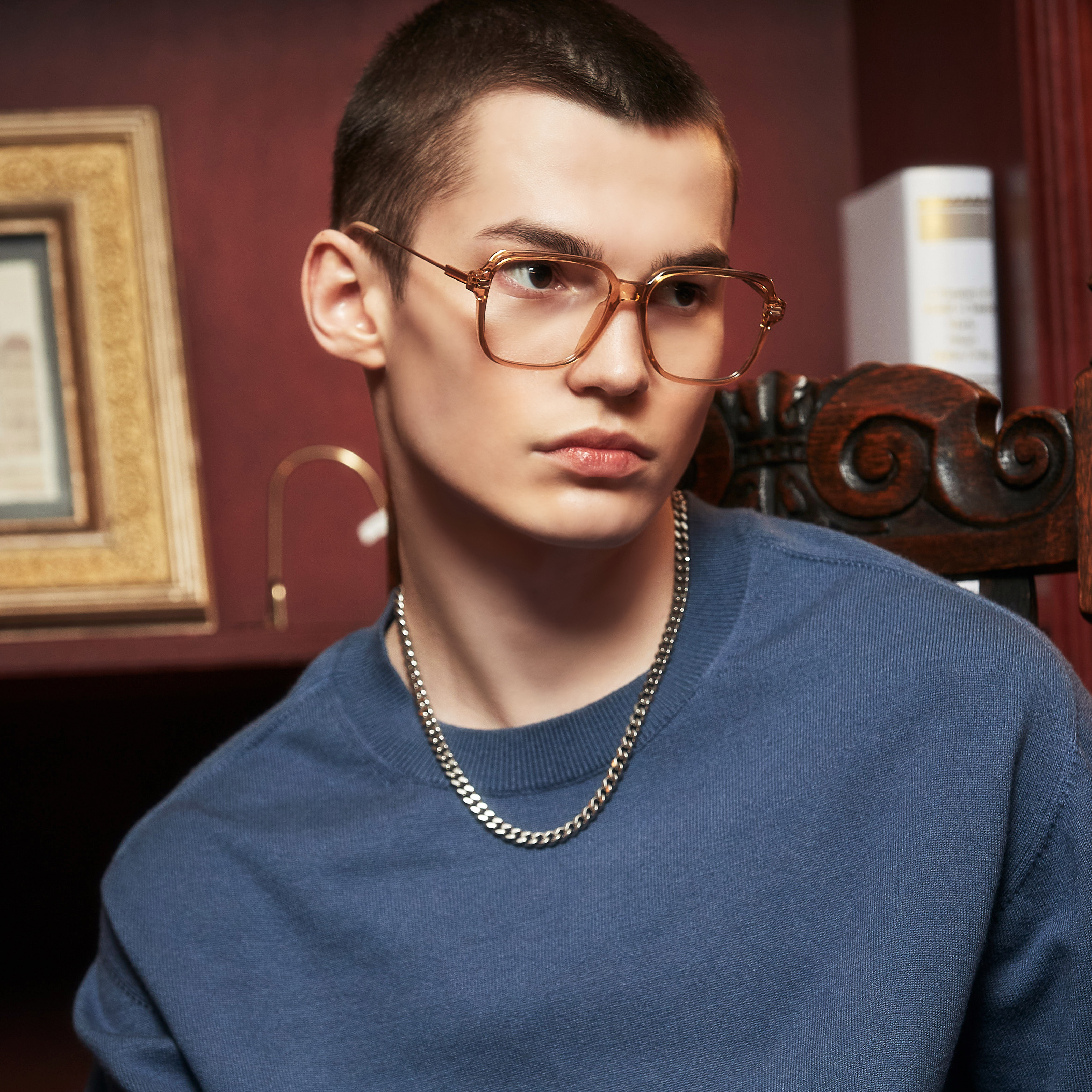 알큰 대두 빅사이즈 안경테 투명 뿔테 긱시크 너드 얼큰이 안경 - 상세 이미지 5