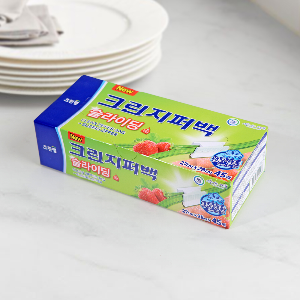 크린랩 대용량 슬라이딩 지퍼백 대(27x28) 45매입