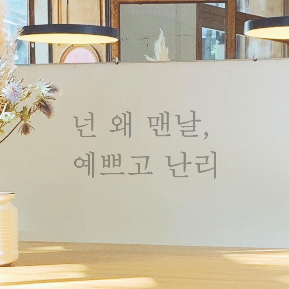 거울 창문 카페 레터링 스티커 넌 왜 맨날 예쁘고 난리 L-050S 검정 이미지 8