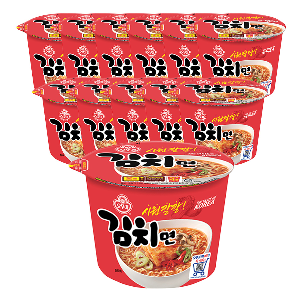 오뚜기 김치면 큰컵라면 105g, 12개