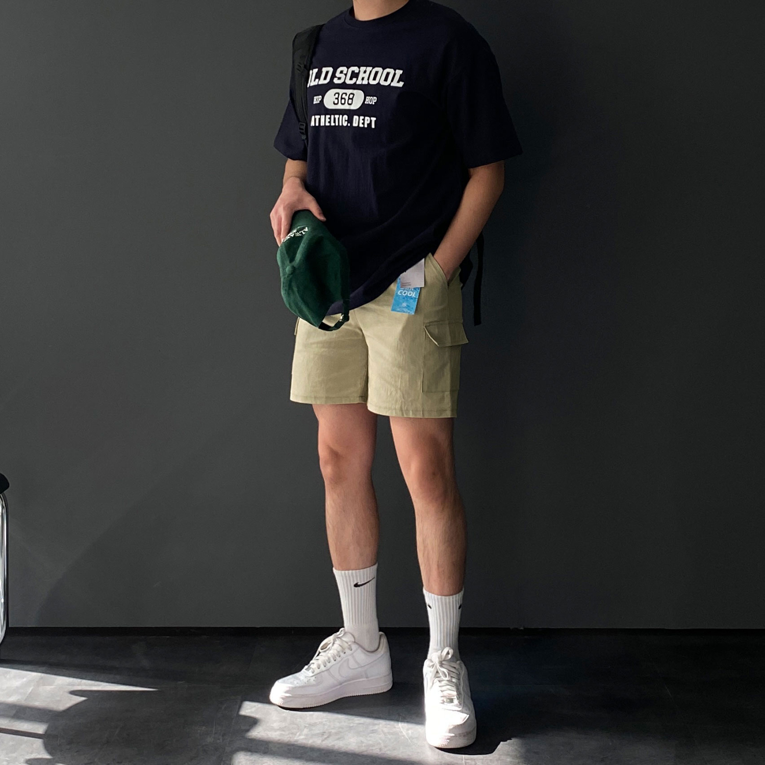 카고반바지 남자린넨반바지 흰색반바지 - 상세 이미지 3