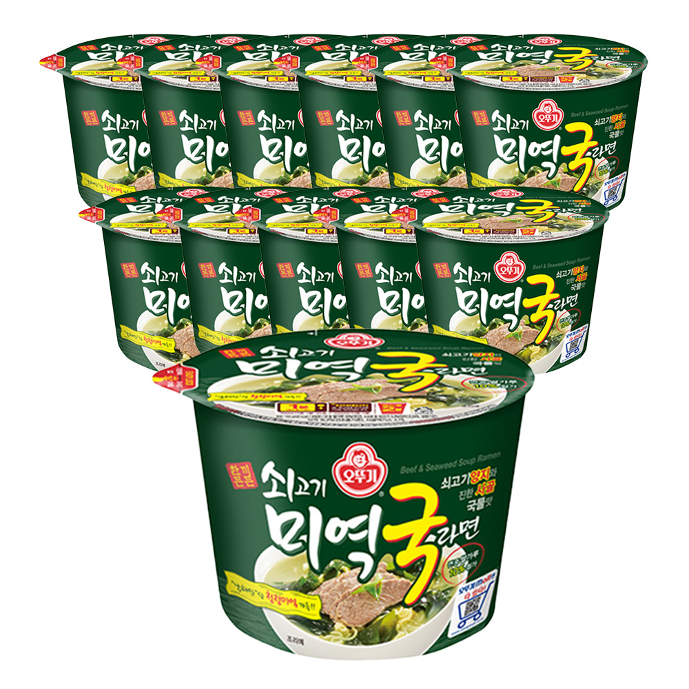 오뚜기 쇠고기미역국라면 큰컵라면 100g, 12개