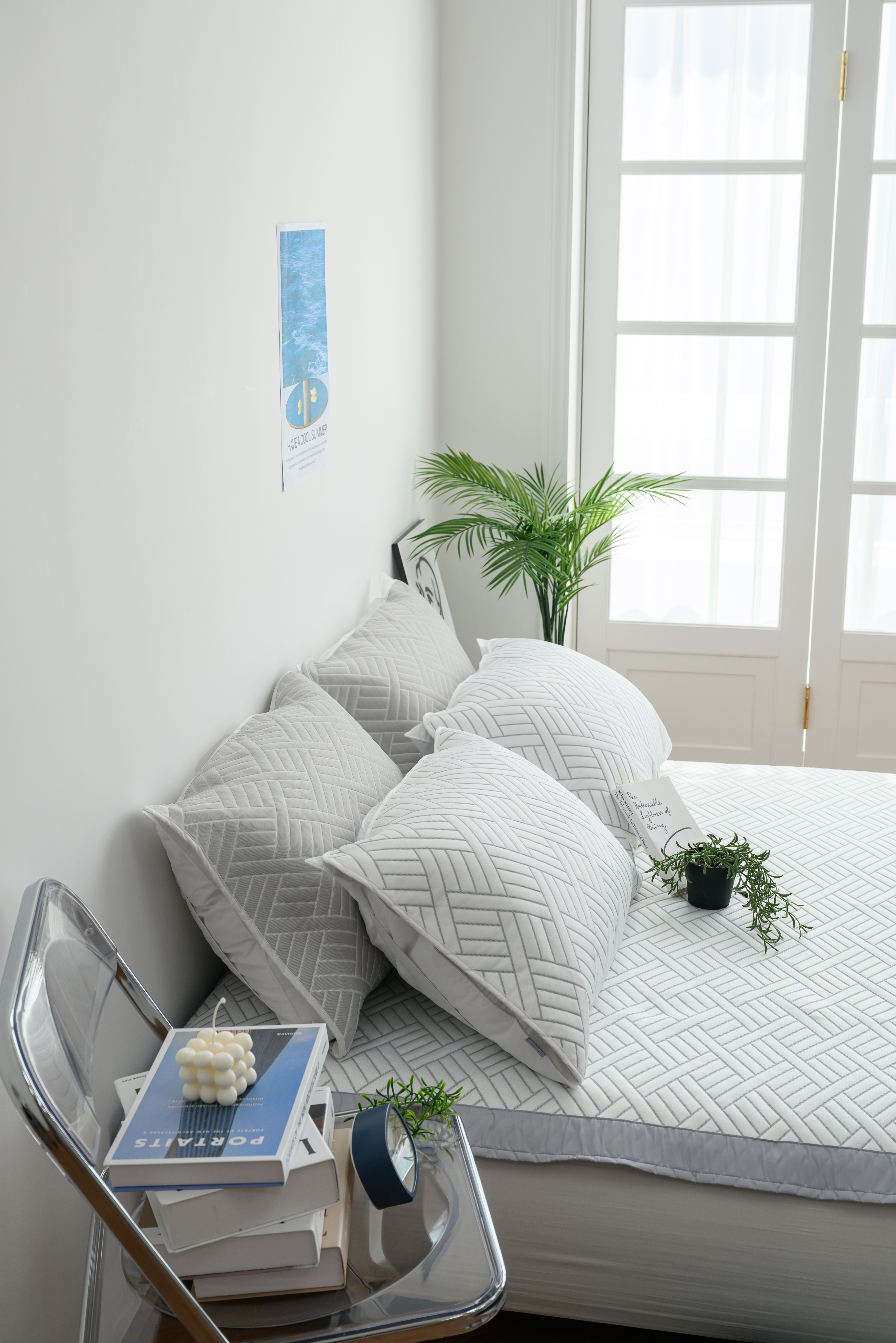 아르일랑 듀라론 쿨터치 3중직 밴드형 밴딩 베개커버 시원한 여름 침구 70cmX50cm - 상품 이미지