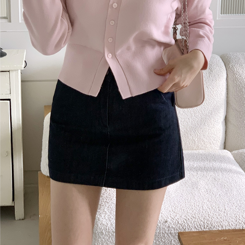 (만능코디템데일리필수템) 루진 세미 A라인 하이웨스트 데님 미니 스커트 sk6846 - 상세 이미지 2