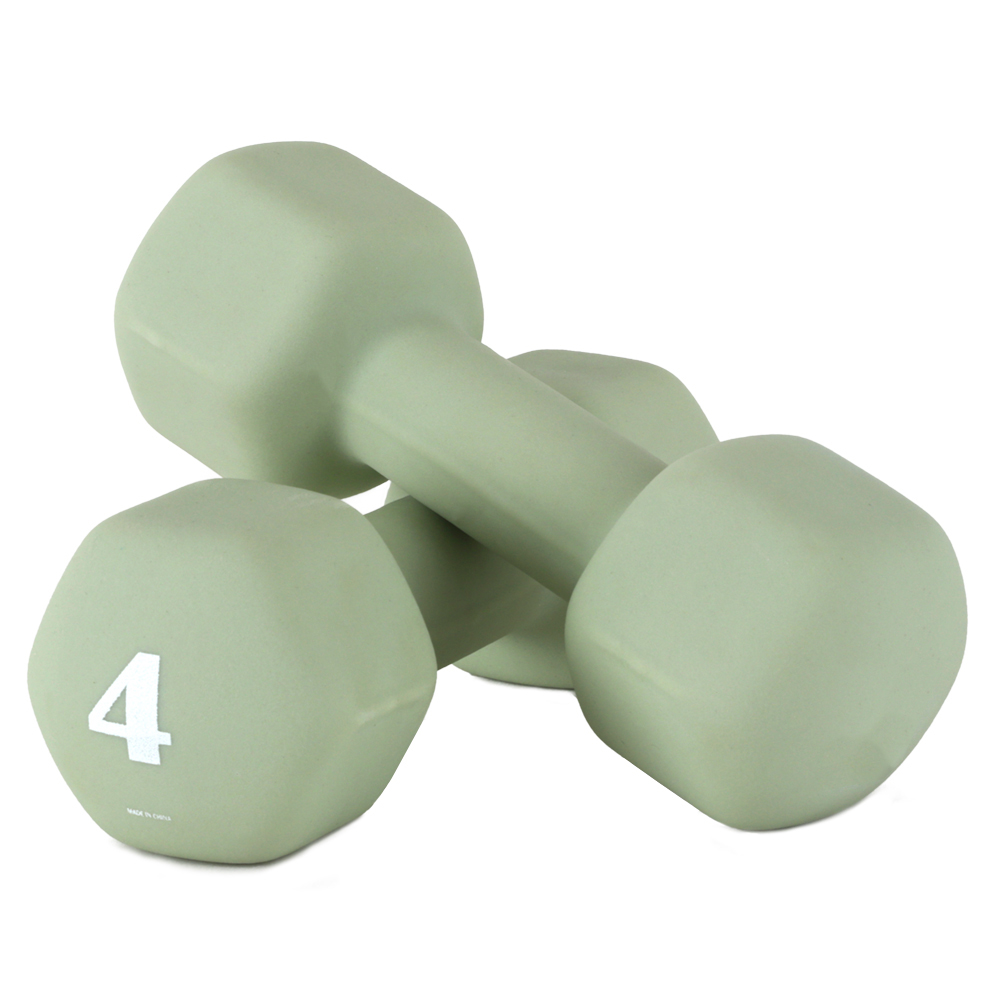 아나바 네오프렌 육각 컬러 아령 4kg, 2개, 피스타치오 : ANAVA
