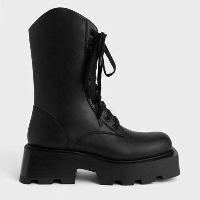 찰스앤키스 부츠 사브라 레이스업 앵클 부츠 키높이 boots 블랙 - 상품 이미지
