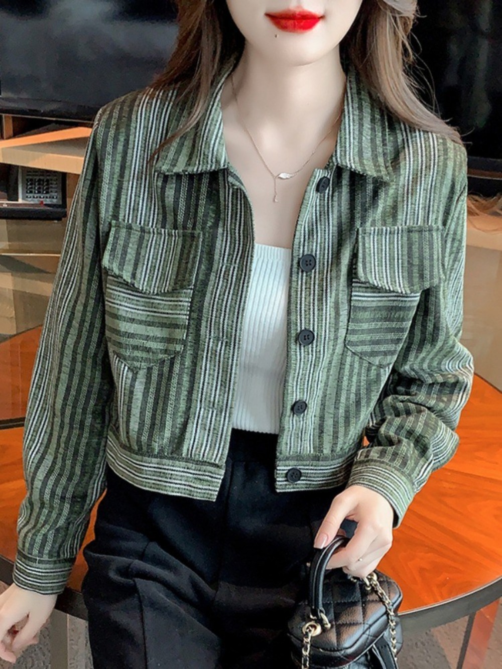 전참시 293회 채정안 스트라이프 자켓 캐주얼 봄 - 상세 이미지 5