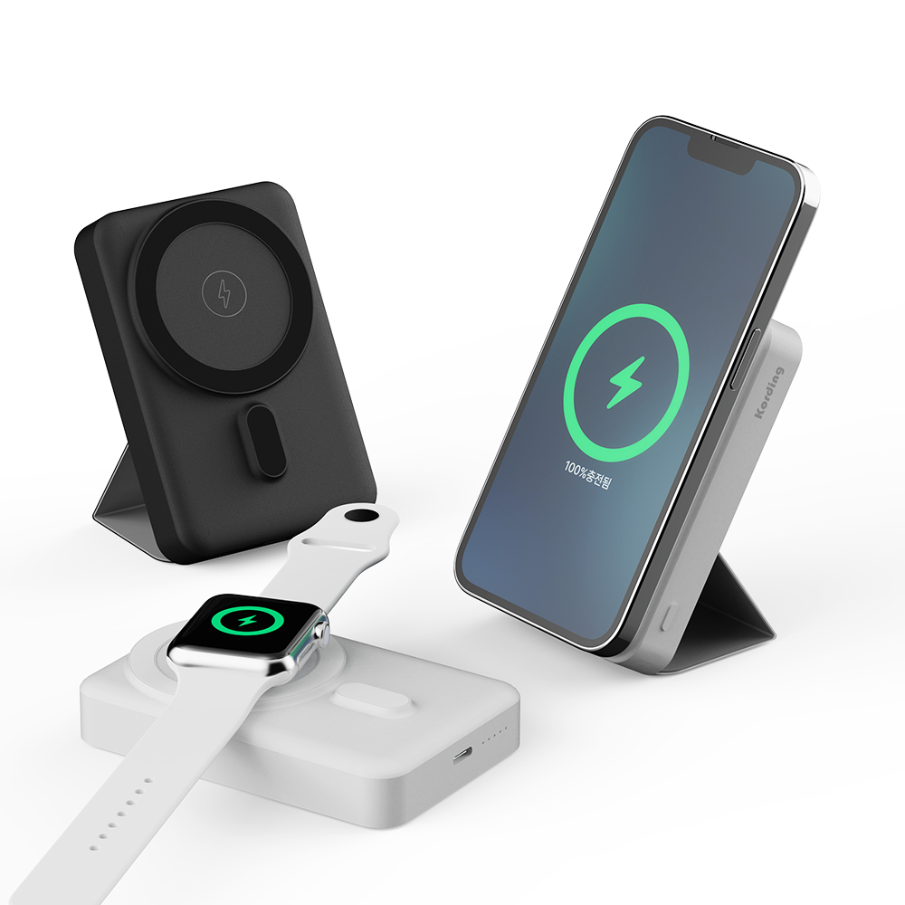 코딩 맥파워3in1 아이폰 애플워치 맥세이프 보조배터리 10000mAh KMPB10 화이트