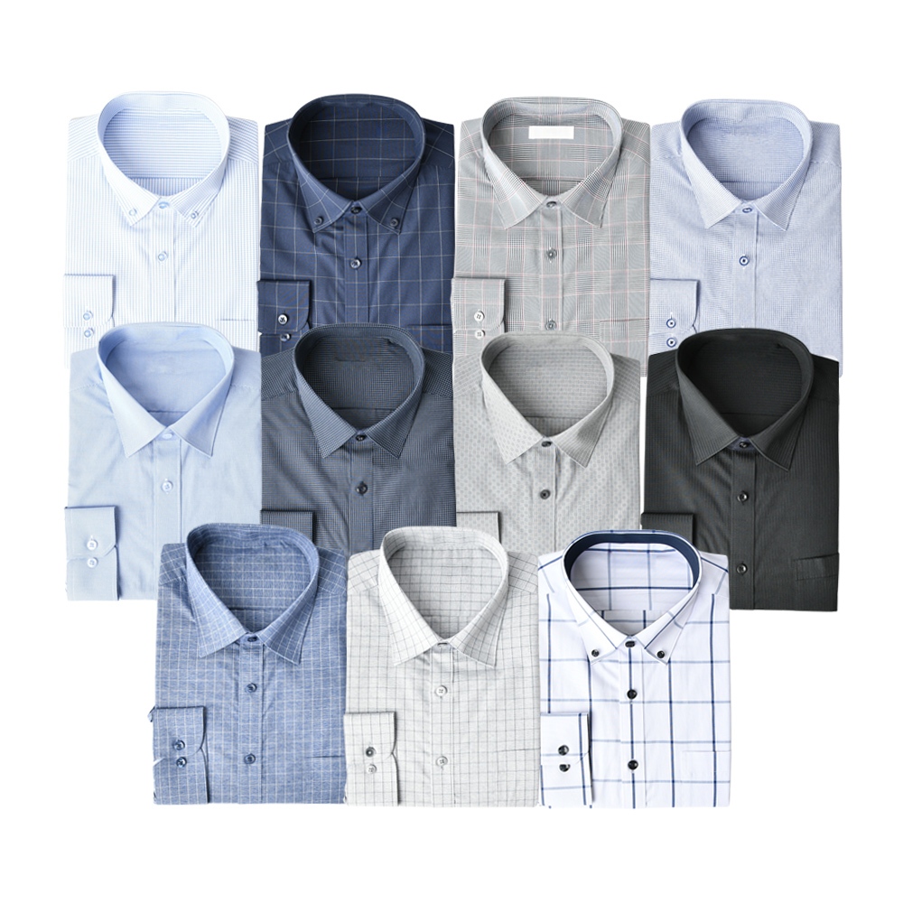 남자 와이셔츠 긴팔 남성 남방 버튼다운 체크 정장 드레스 빅사이즈