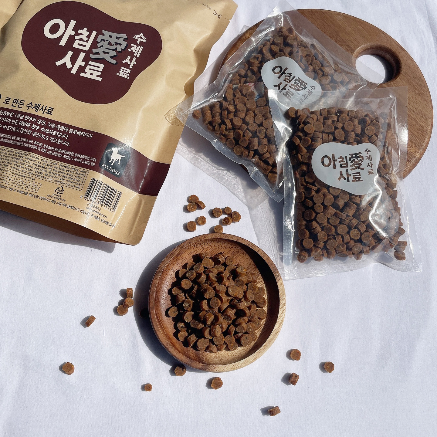 [샘플3봉] 아침애 가수분해 국내산 수제 사료 한우, 800g, 1개