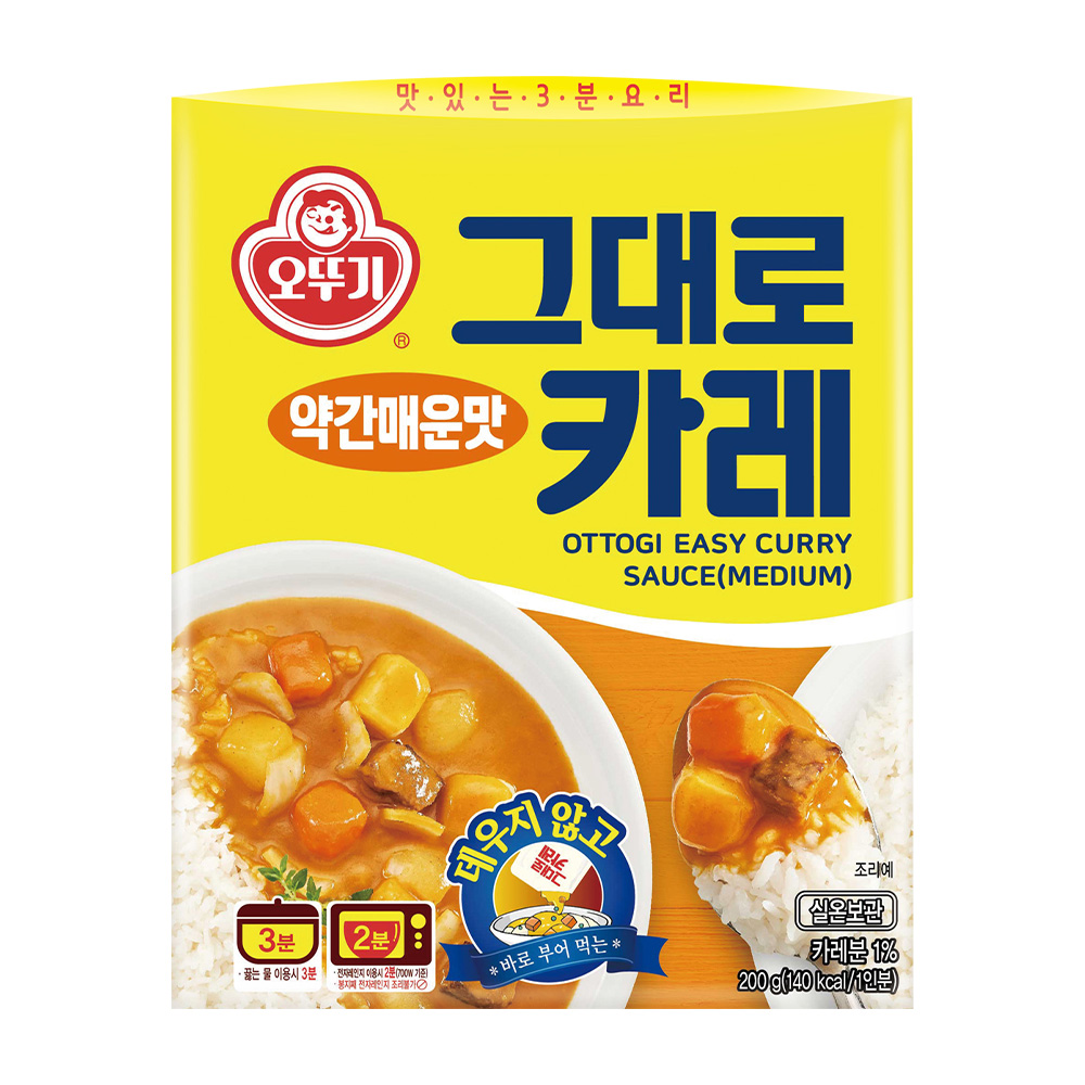 오뚜기 그대로카레 약간매운맛 200g - 상품 이미지
