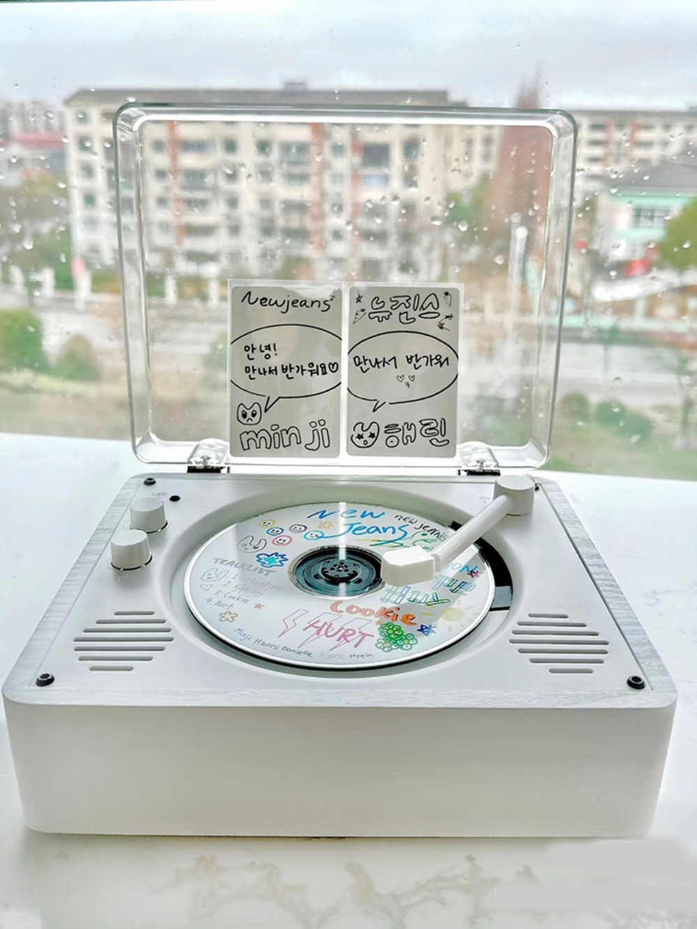CD플레이어 감성 스피커 블루투스 CDP 사각 씨디플레이어 미니 턴테이블 - 상세 이미지 4