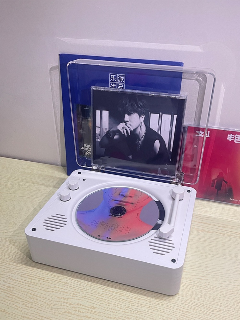CD플레이어 감성 스피커 블루투스 CDP 사각 씨디플레이어 미니 턴테이블 - 상세 이미지 3
