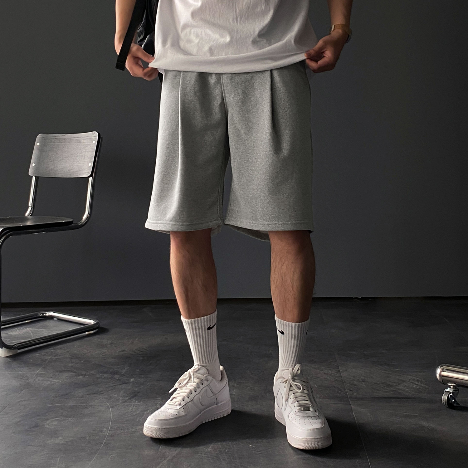 남자버뮤다팬츠 회색반바지 6부반바지 - 상세 이미지 3