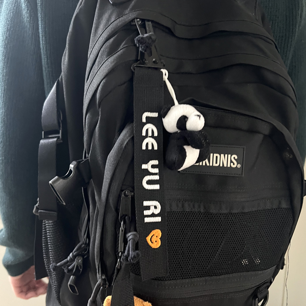 블랙 자수 네임택 국산 웨빙끈 캐디백 이름표 이니셜 골프 가방 보스턴백 자수 키링