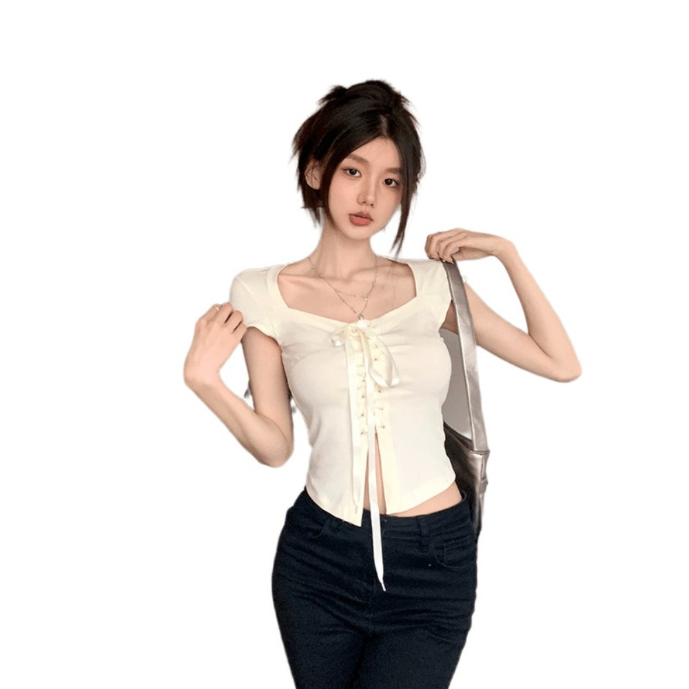 벌거 벗은 한국사 105회 장예원 티셔츠 스퀘어넥 리본 - 상세 이미지 5