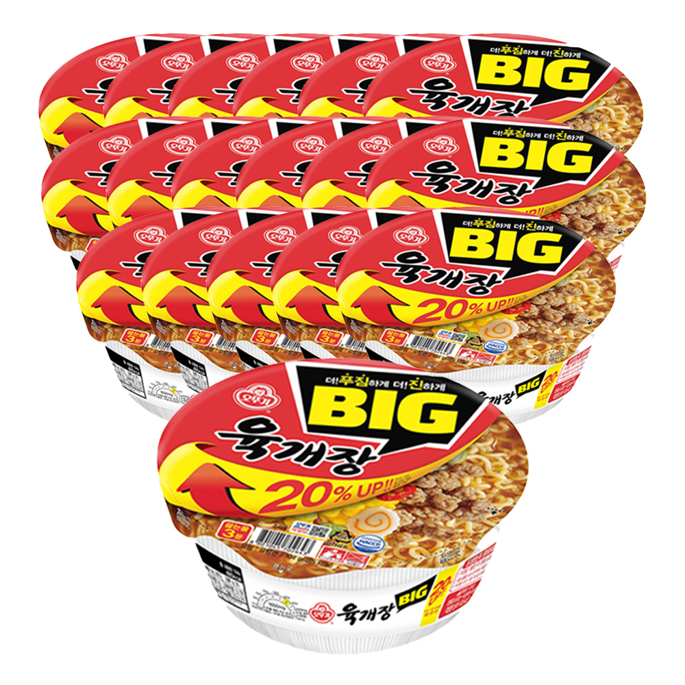 오뚜기 육개장 컵라면 104g, 18개