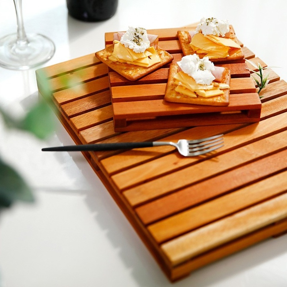 마호가니 우드 플레이팅 도마 치즈 디저트 서빙 보드 - 메인 이미지