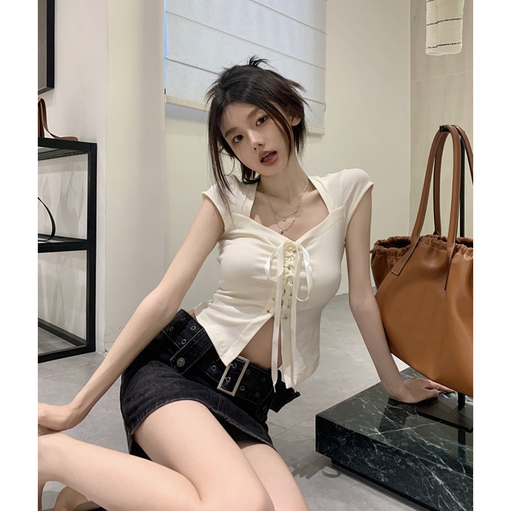 벌거 벗은 한국사 105회 장예원 티셔츠 스퀘어넥 리본 - 상세 이미지 3