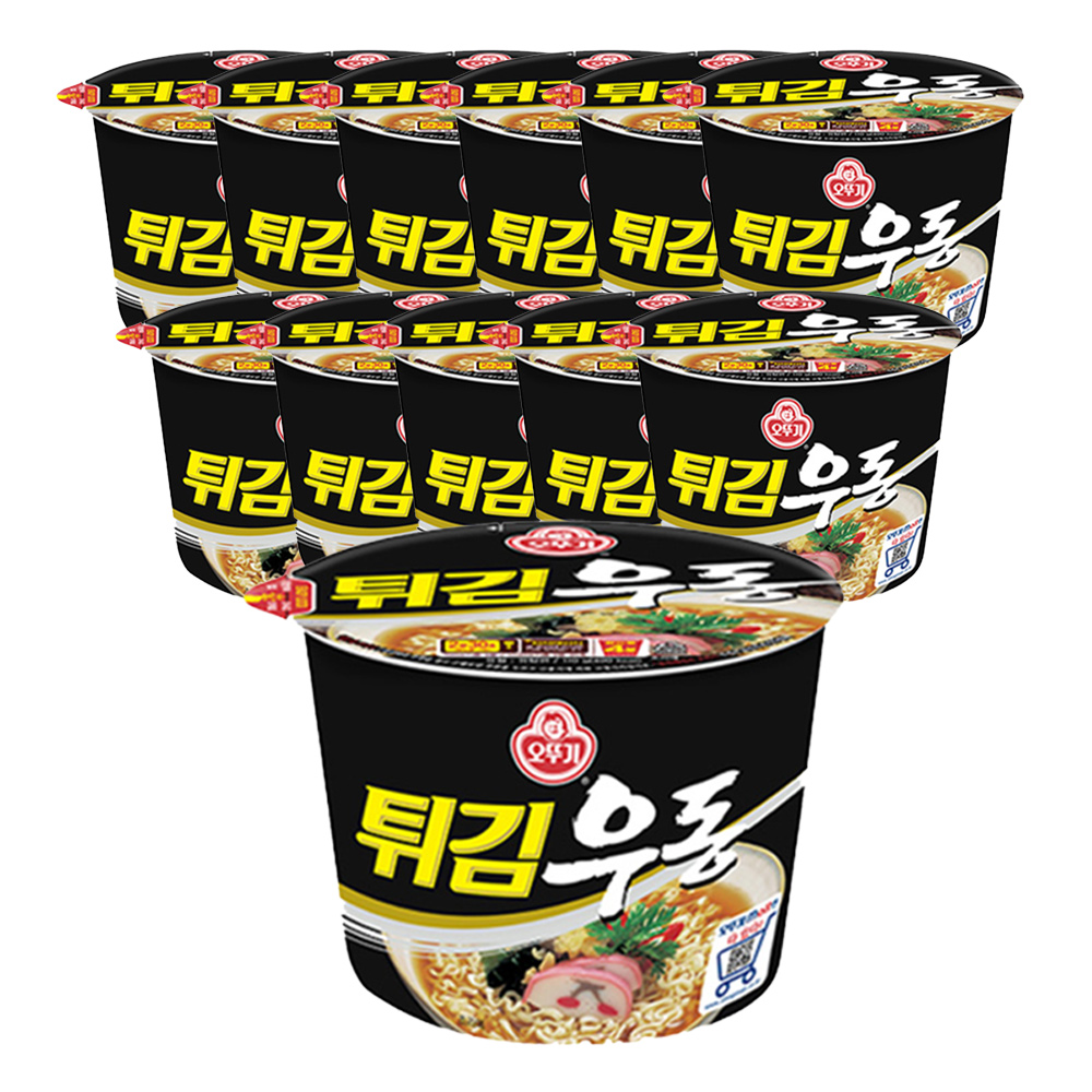 오뚜기 튀김우동 큰컵라면 110g, 12개