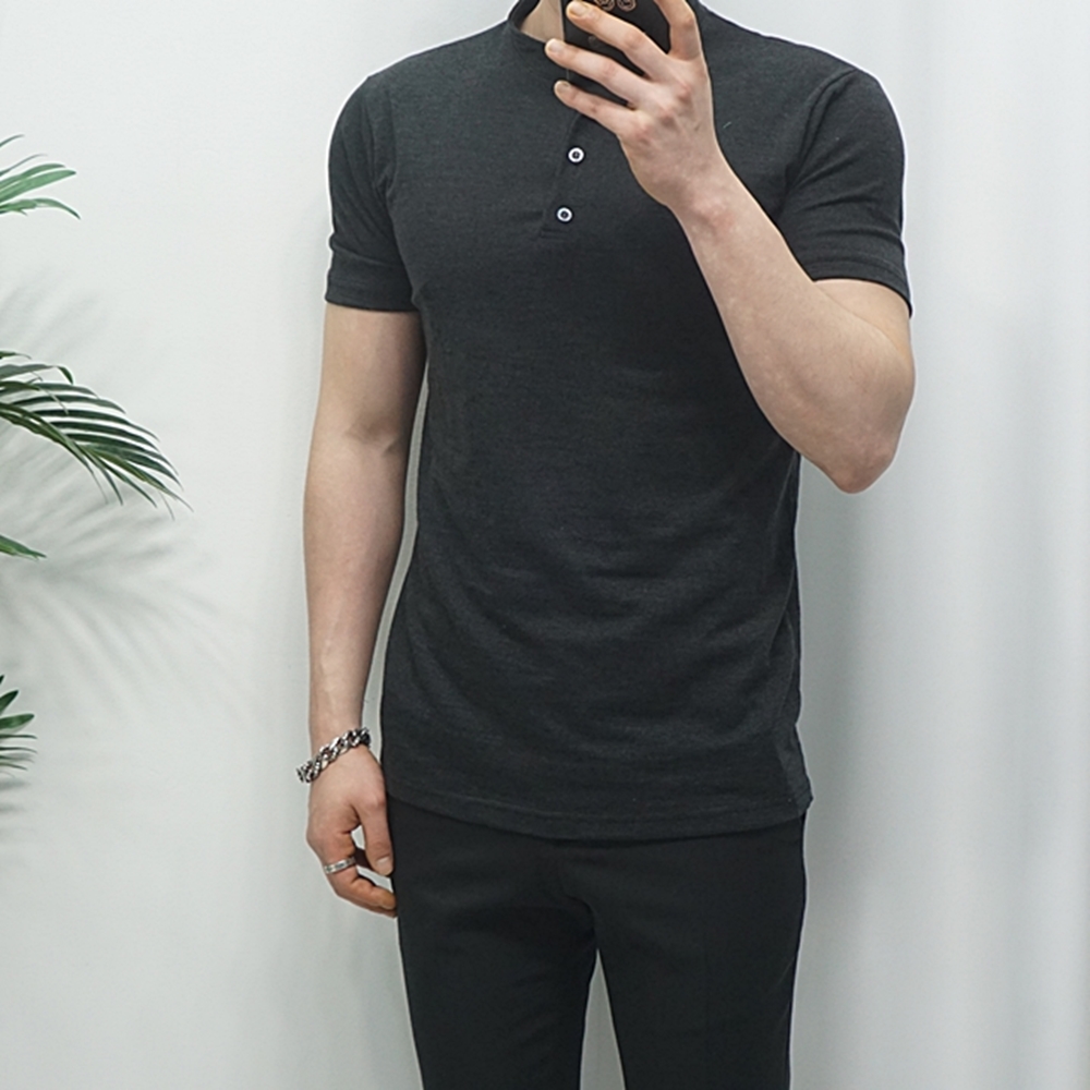 헨리넥반팔 머슬핏반팔 남자반팔티셔츠 이미지 3