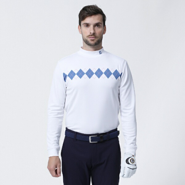 풋조이 FOOTJOY 남자 골프웨어 아가일 가벼운 긴팔 티셔츠 FJ-F23-S08 - 상품 이미지