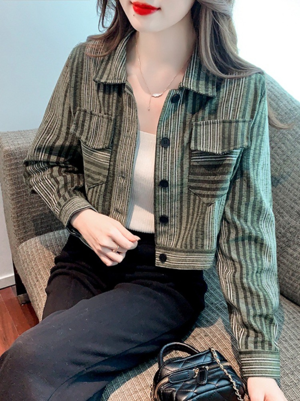 전참시 293회 채정안 스트라이프 자켓 캐주얼 봄 - 상세 이미지 2