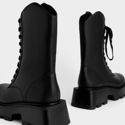 찰스앤키스 부츠 사브라 레이스업 앵클 부츠 키높이 boots 블랙 - 상세 이미지 3