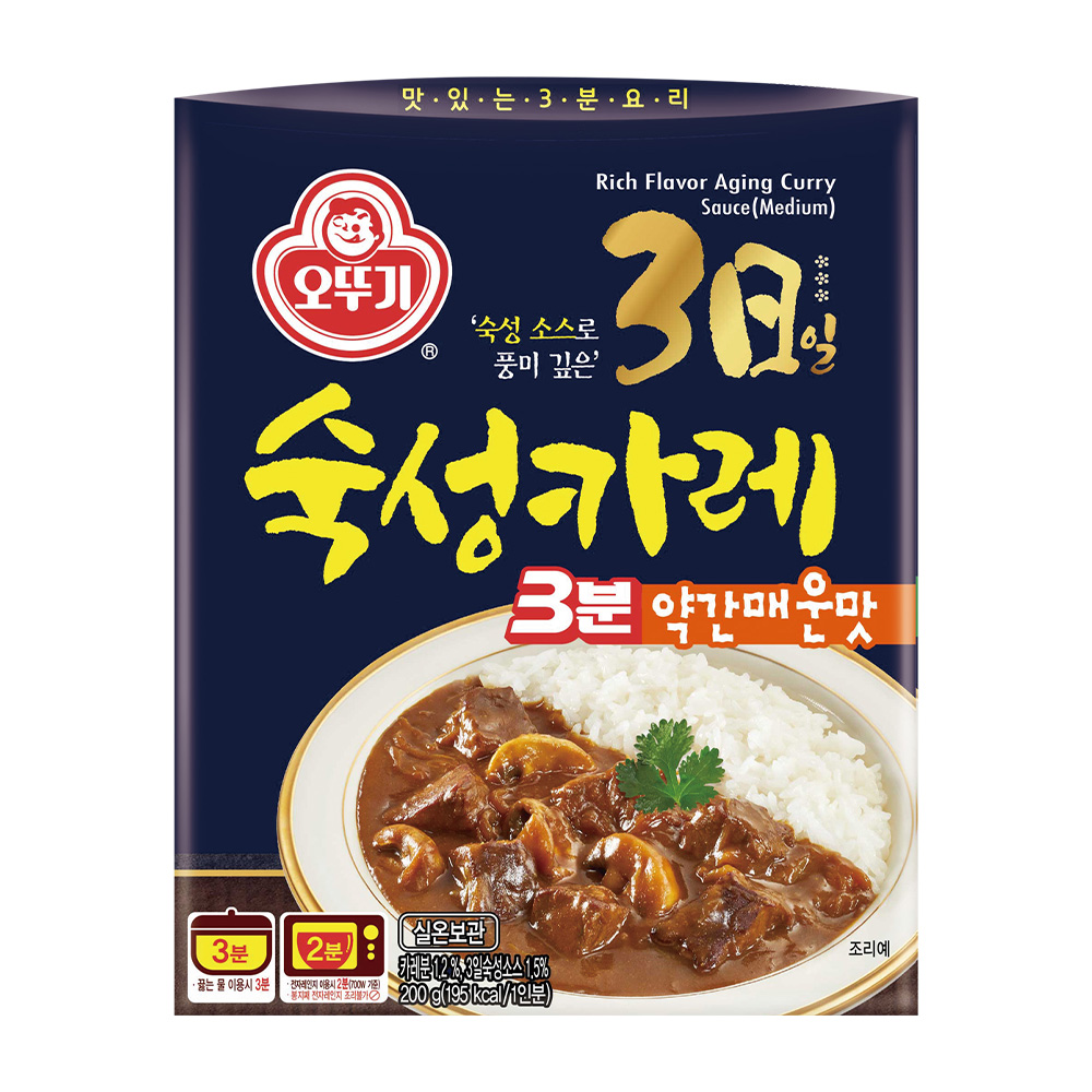 오뚜기 3일 숙성카레 3분 약간 매운맛 200g - 상품 이미지