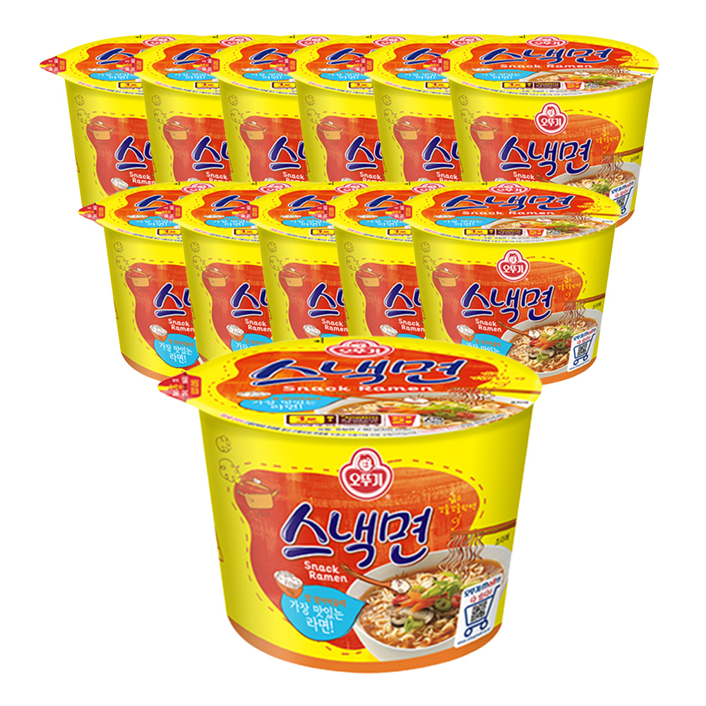 오뚜기 스낵면 큰컵라면 90g, 12개