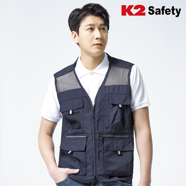 K2 세이프티 여름 남자 조끼 작업복 상의 망사 노가다복 613 - 상세 이미지 2