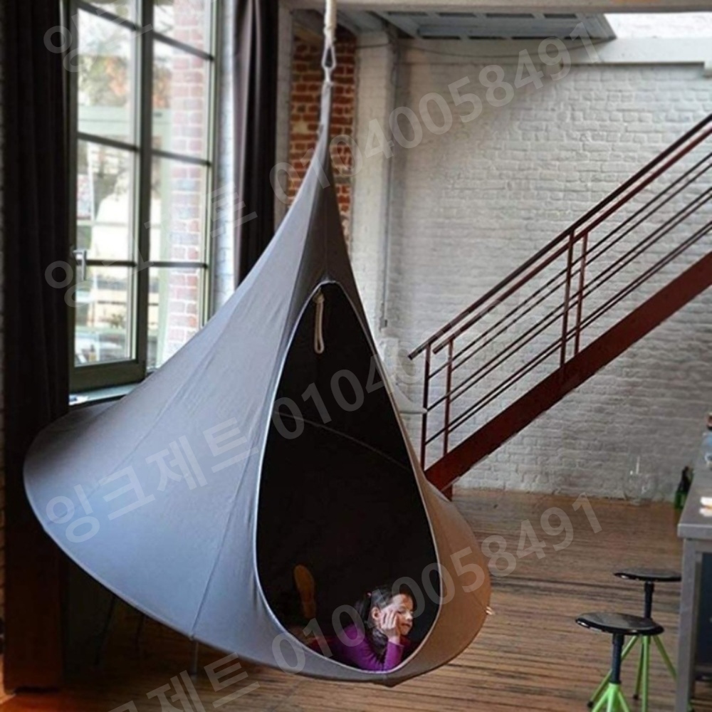 원뿔형 해먹 어린이 방수 레저 에어 스윙 차박 걸이식 - 상세 이미지 3