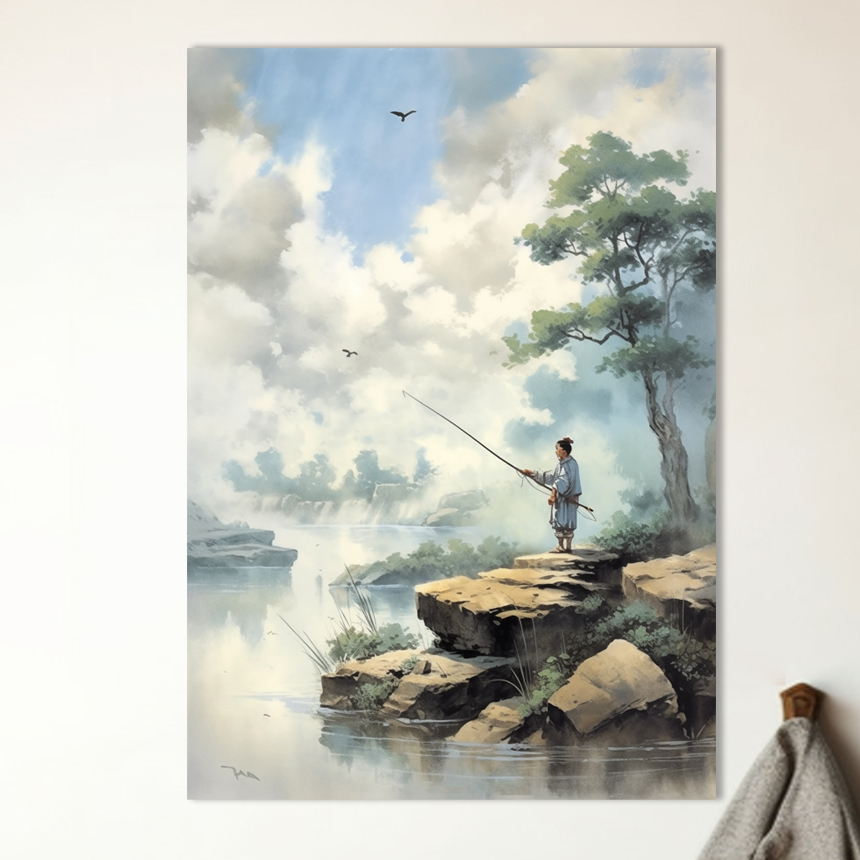 평온 어부 A3 29.7X42cm 캔버스 액자 어부도 - 상세 이미지 2