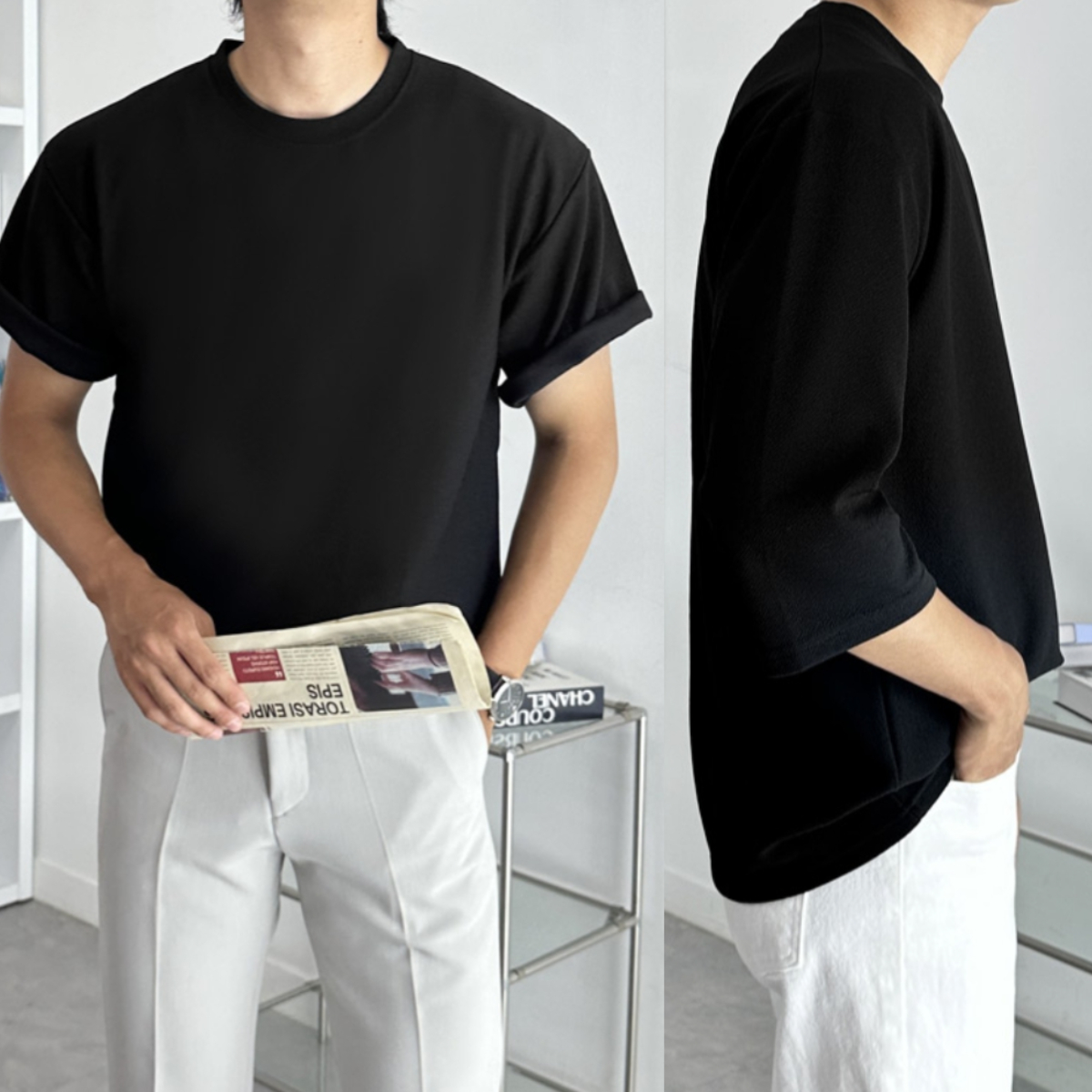 1+1+1 남자 버라 세미오버핏 여름 링클프리 7부티&반팔티 빅사이즈