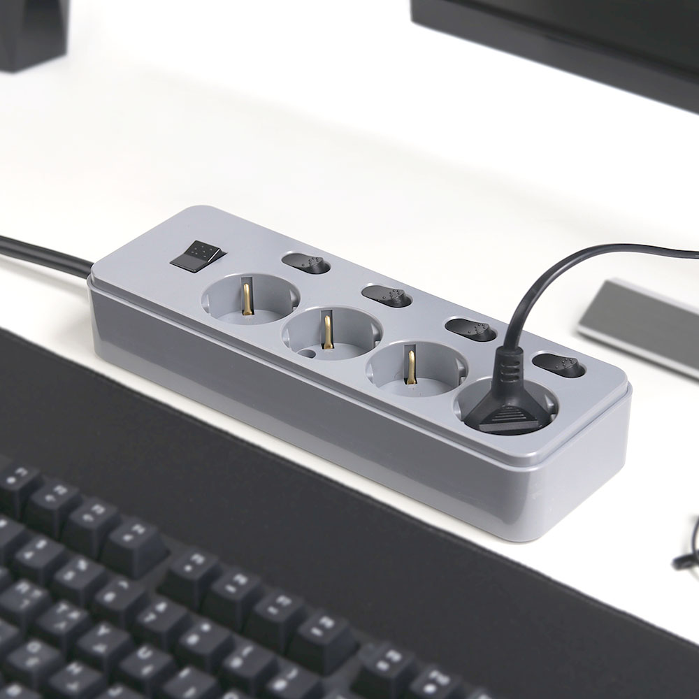 아이정 더좋은 디자인 국산 16A 멀티탭 멀티콘센트 개별 4구 1M