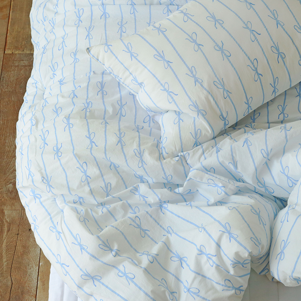 리본 고밀도 워싱 순면 알러지케어 먼지없는 사계절 차렵이불 SS