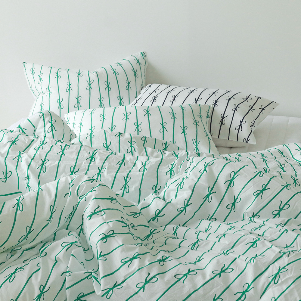 리본 고밀도 워싱 순면 알러지케어 먼지없는 사계절 차렵이불 SS