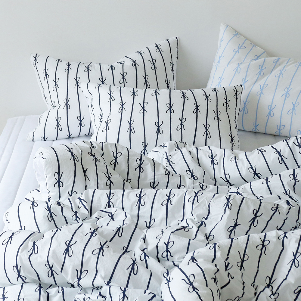 리본 고밀도 워싱 순면 알러지케어 먼지없는 사계절 차렵이불 SS