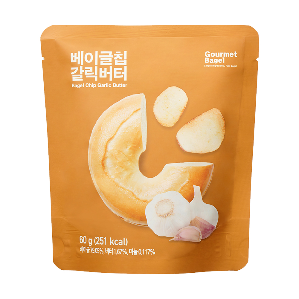 고메 베이글칩 간식 스낵 과자 갈릭버터, 60g, 1개 - 메인 이미지