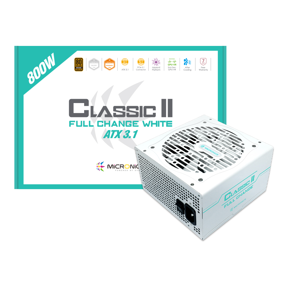 마이크로닉스 Classic II 풀체인지 800W 80PLUS BRONZE ATX 3.1 (PCIE5.1) 화이트 - 상품 이미지