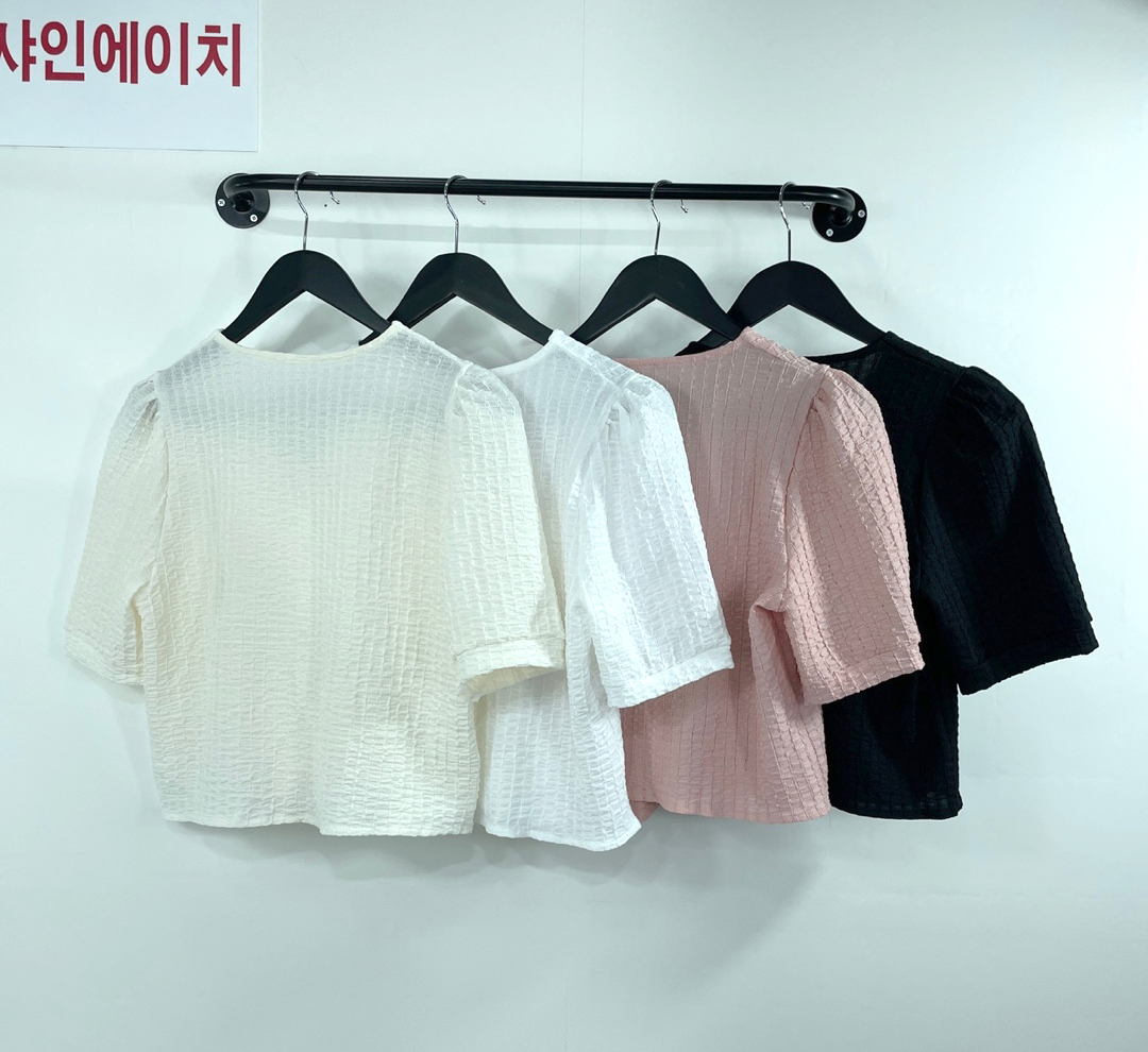 여자여자몰 사각단추 보들촉감 숏반팔자켓 블라우스대용 편한여름자켓 브이넥 이미지 8