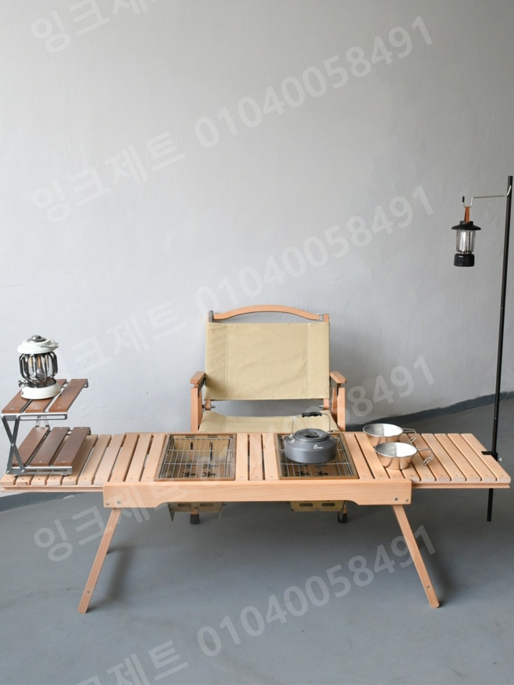 화로대 캠핑테이블 나무 원버너 슬라이딩 폴딩 IGT - 상세 이미지 5