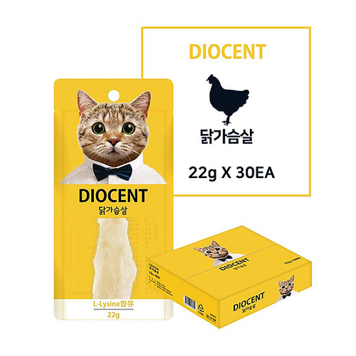 디오센트 강아지 고양이 통살 대용량 간식 닭가슴살 22gx30개입 - 메인 이미지