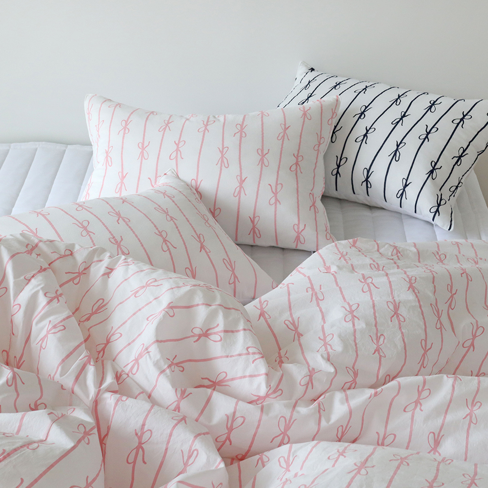 리본 고밀도 워싱 순면 알러지케어 먼지없는 사계절 차렵이불 SS