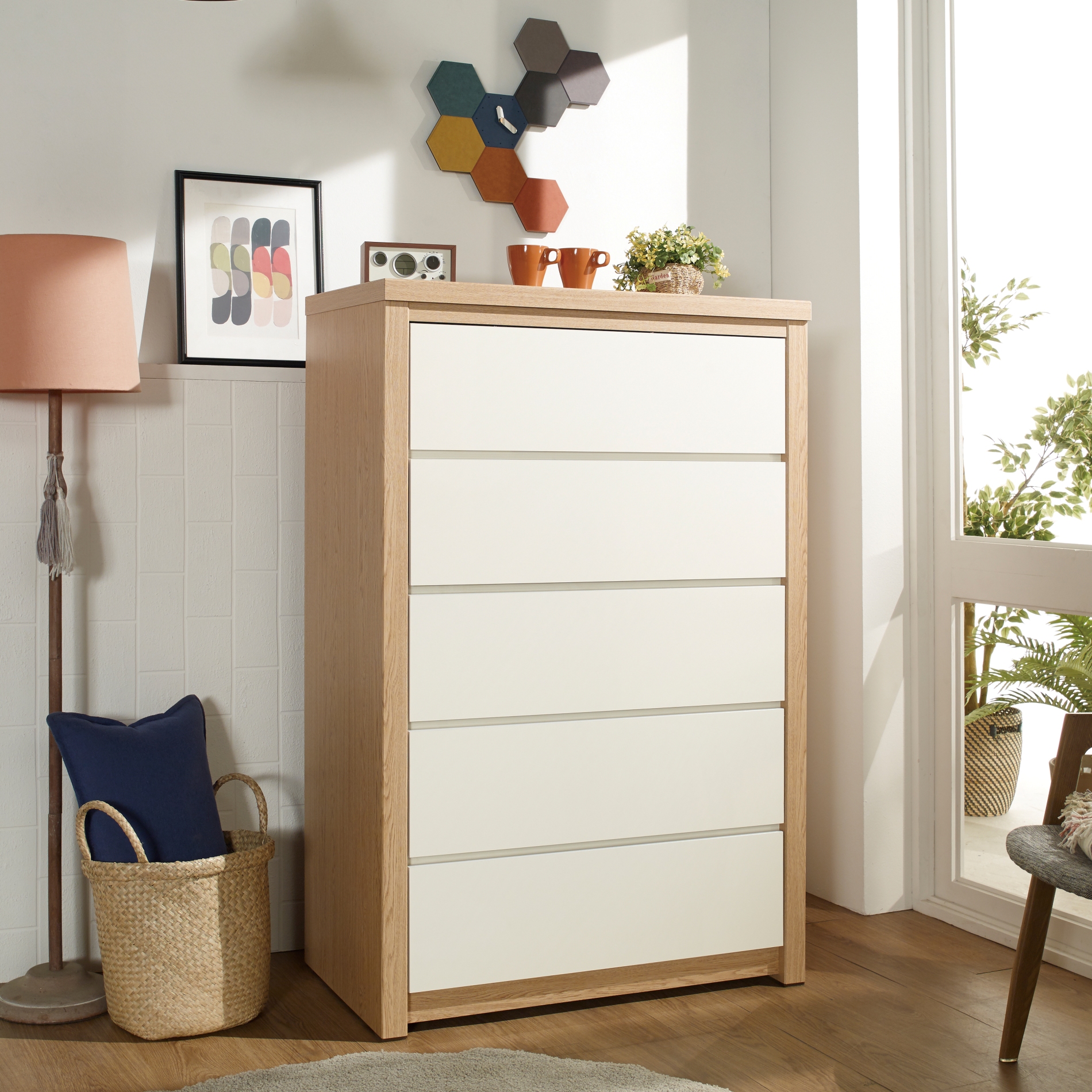 가구일상 광폭 대형 깊은 5단 서랍장 900 옷서랍장