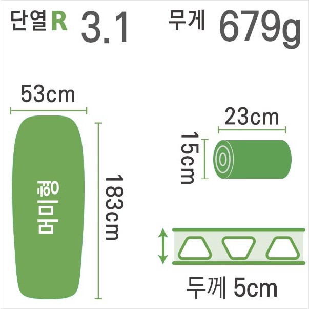 씨투써밋 컴포트 라이트 SI RG 자충매트 백패킹 머미형 에어 매트 - 상세 이미지 3