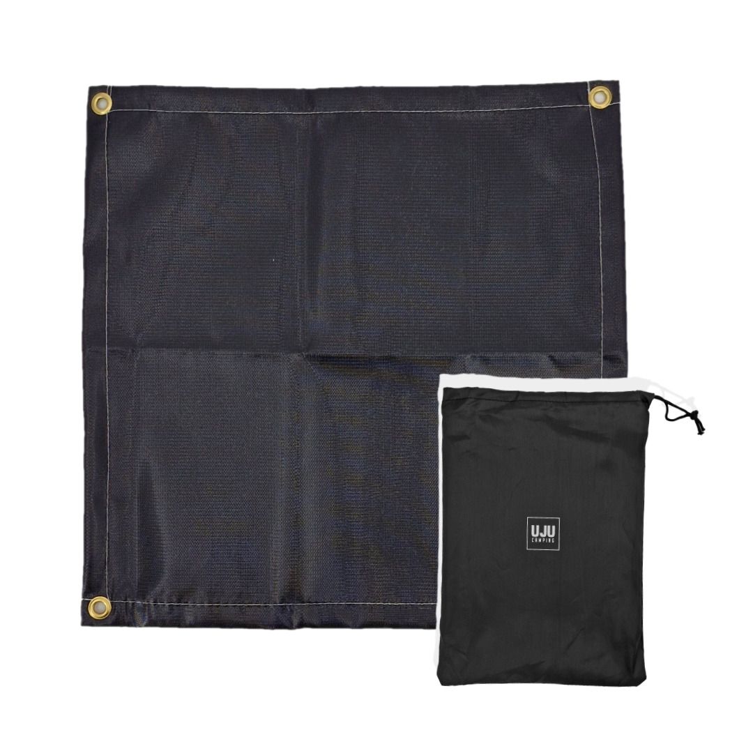 우주캠핑 방염매트 M 블랙 화로대 난로 매트 시트