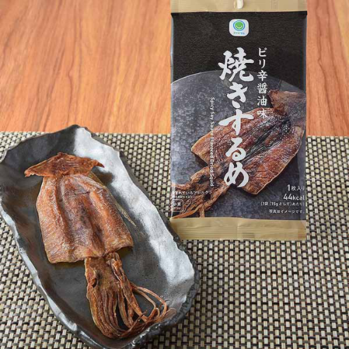 일본 패밀리마트 야키스루메 피리카라 쇼유 / 매콤 간장맛 오징어 구이 편의점 안주 - 메인 이미지