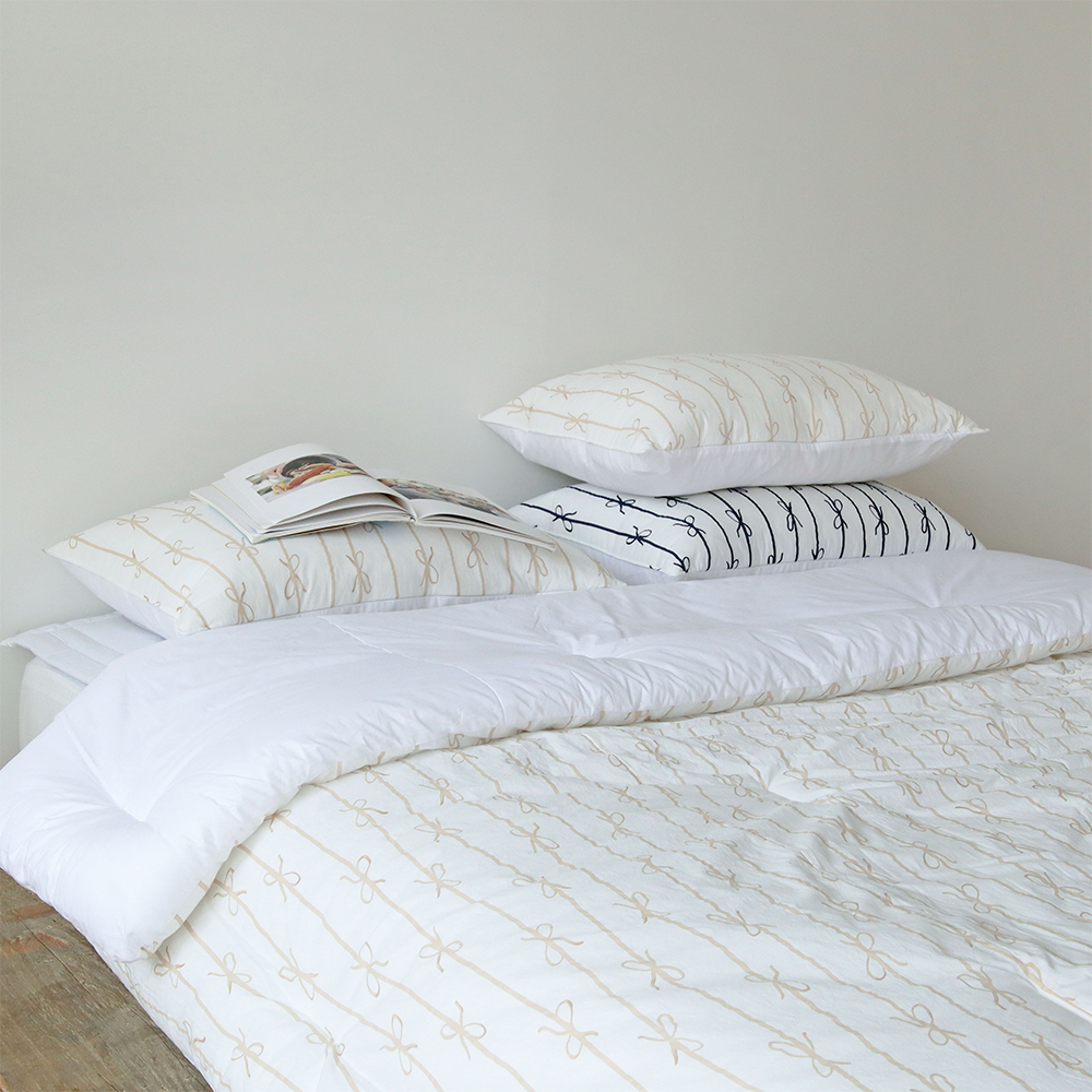 리본 고밀도 워싱 순면 알러지케어 먼지없는 사계절 차렵이불 SS