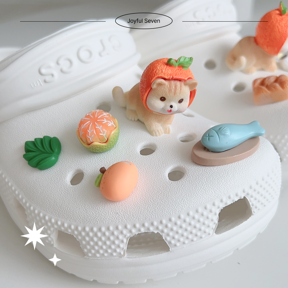 크록스 고양이 키티 지비츠 보석 리본 자비츠 감귤 즈비츠 지비추 신발참 세트